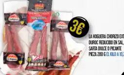 Claudio La hoguera chorizo extra duroc reducido en sal, sarta dulce o picante pieza oferta