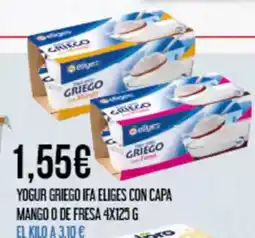 Claudio IFA ELIGES Yogur griego con capa mango o de fresa oferta