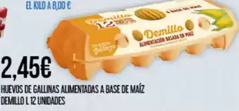 Claudio Huevos de gallinas alimentadas a base de maíz demillo l 12 unidades oferta