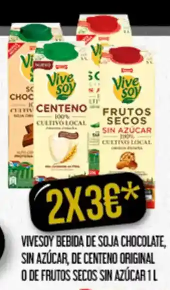 Claudio VIVESOY Bebida de soja chocolate, sin azúcar, de centeno original o de frutos secos sin azúcar oferta