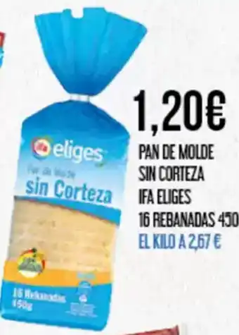 Claudio IFA ELIGES Pan de molde sin corteza 16 rebanadas oferta