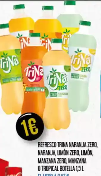 Claudio TRINA Refresco naranja zero, naranja, limón zero, limón, manzana zero, manzana o tropical oferta