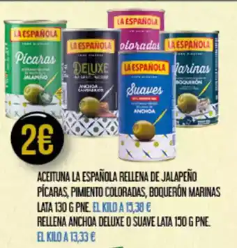 Claudio LA ESPAÑOLA Aceituna rellena de jalapeño pícaras, pimiento coloradas, boquerón marinas rellena anchoa deluxe o suave oferta