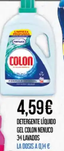 Claudio COLON Detergente líquido gel nenuco 34 lavados oferta