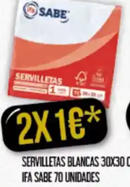 Claudio IFA SABE Servilletas blancas 30x30 cm.70 unidades oferta