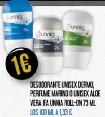 Claudio IFA UNNIA Desodorante unisex dermo, perfume marino o unisex aloe vera roll-on oferta