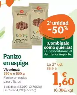 TiendAnimal Vivanimals - panizo en espiga para pajaros oferta