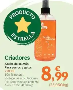 TiendAnimal Criadores - aceite de salmon para perros y gatos oferta