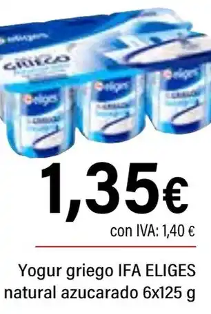 Cash Ifa IFA ELIGES Yogur griego natural azucarado oferta