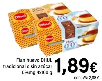 Cash Ifa DHUL Flan huevo tradicional o sin azúcar 0%mg oferta