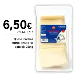 Cash Ifa MONTECASTILLO Queso lonchas bandeja oferta