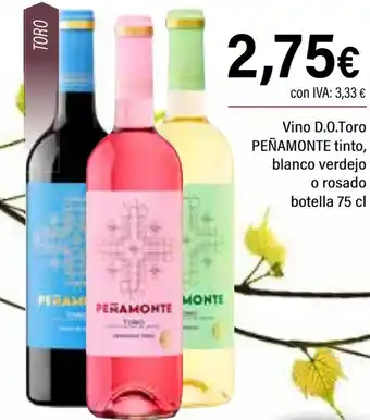 Cash Ifa PEÑAMONTE Vino d.o.toro tinto, blanco verdejo o rosado oferta