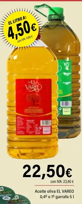 Cash Ifa EL VAREO Aceite oliva 0,40 o 1º garrafa 51 oferta