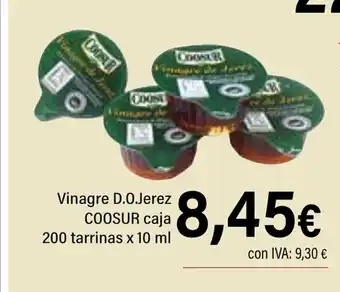 Cash Ifa COOSUR Vinagre D.O.Jerez caja 200 tarrinas oferta