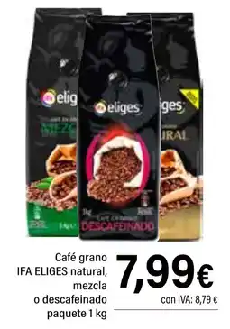 Cash Ifa IFA ELIGES  Café grano natural mezcla o descafeinado paquete oferta