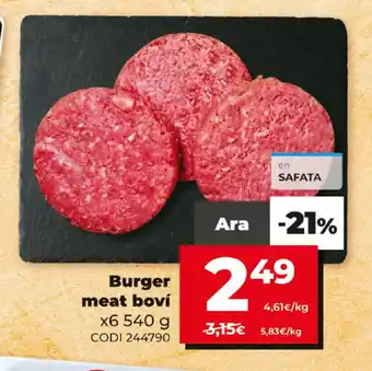 Dia Burger meat boví x 6 540g oferta