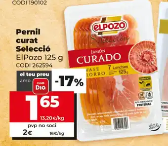 Dia El Pozo Pernil curat Selecció 125g oferta
