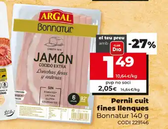 Dia Bonnatur Pernil cuit fines llengues 140g oferta