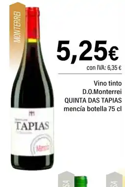 Cash Ifa QUINTA DAS TAPIAS Vino tinto D.O Monterrei mencia botella oferta