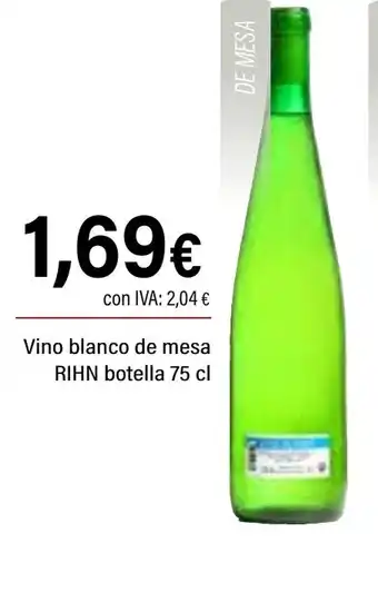 Cash Ifa RIHN Vino blanco de mesa oferta