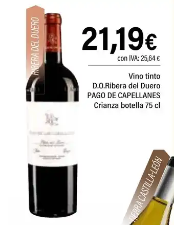 Cash Ifa PAGO DE CAPELLANES Vino tinto D.O Ribera del Duero oferta