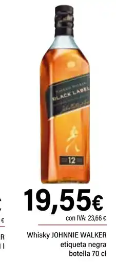 Cash Ifa JOHNNIE WALKER Whisky etiqueta negra botella oferta