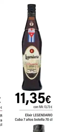 Cash Ifa LEGENDARIO Elixir Cuba 7 años botella oferta