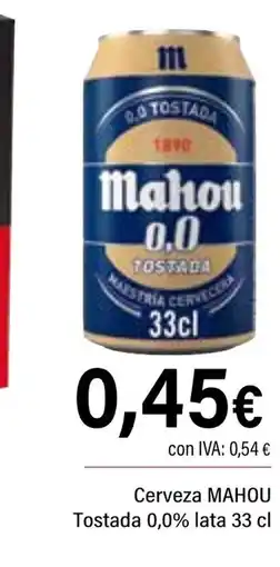 Cash Ifa MAHOU Cerveza Tostada 0,0% oferta