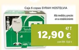 Cash Ifa SYRAH HOSTELVIA Caja 6 copas oferta