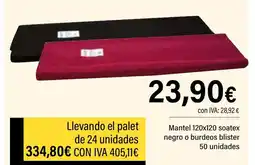 Cash Ifa Mantel 120x120 soatex negro o burdeos blister 50 unidades oferta