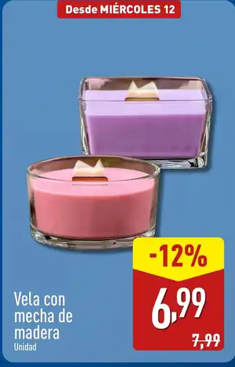 ALDI Vela con mecha de madera oferta