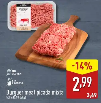 ALDI Burguer meat picada mixta oferta