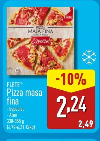 ALDI FLETE Pizza masa fina oferta