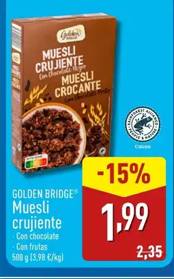 ALDI GOLDEN BRIDGE Muesli crujiente oferta