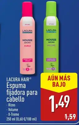 ALDI LACURA HAIR Espuma fijadora para cabello oferta