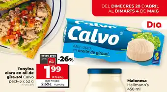 Dia Calvo Tonyina clara en oli de gira-sol pack-3 x 52g oferta