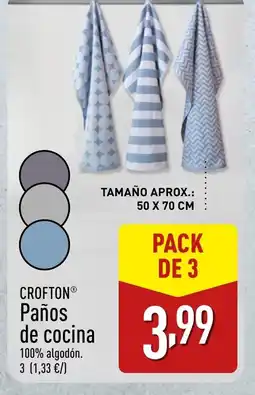 ALDI CROFTON Paños de cocina 100% algodón oferta