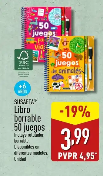 ALDI SUSAETA Libro borrable 50 juegos oferta