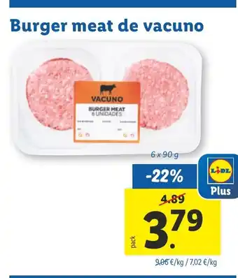 Lidl Burger meat de vacuno oferta