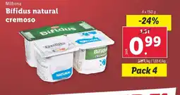 Lidl MILBONA Bífidus natural cremoso oferta