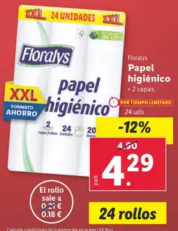 Lidl FLORALYS Papel higiénico oferta