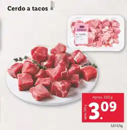 Lidl Cerdo a tacos oferta