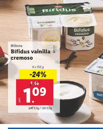 Lidl MILBONA Bífidus vainilla cremoso oferta