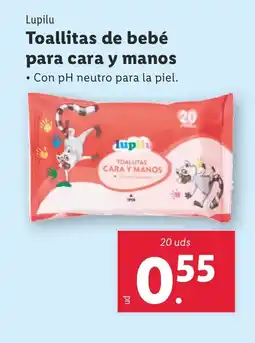 Lidl LUPILU Toallitas de bebé para cara y manos oferta