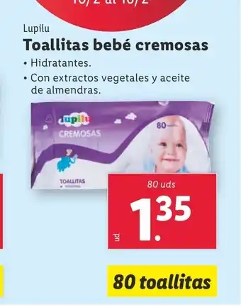 Lidl LUPILU Toallitas bebé cremosas oferta