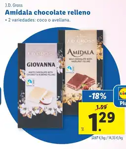 Lidl J.D. GROSS Amidala chocolate relleno oferta