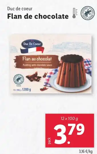 Lidl DUC DE COEUR Flan de chocolate oferta