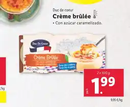 Lidl DUC DE COEUR Crème brûlée oferta