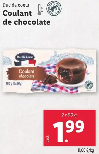 Lidl DUC DE COEUR Coulant de chocolate oferta