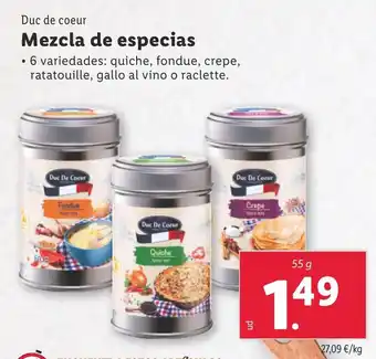 Lidl DUC DE COEUR Mezcla de especias oferta